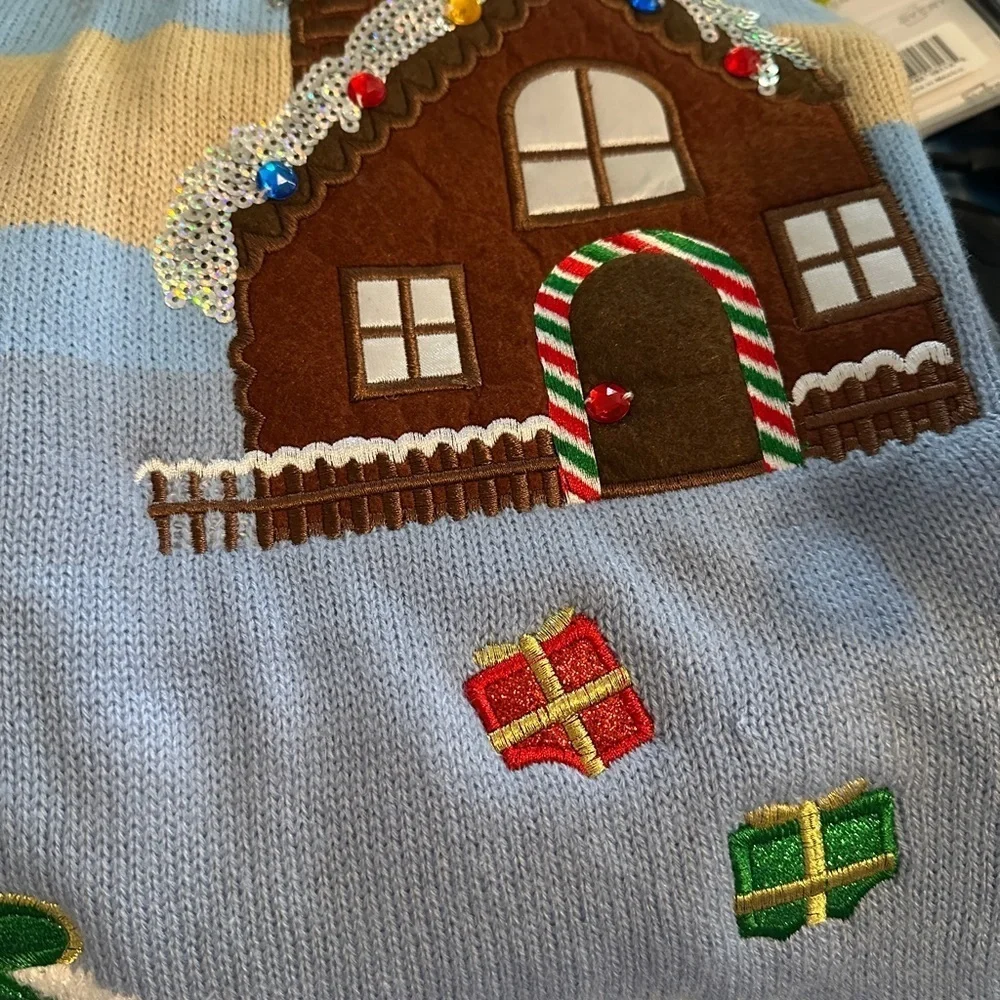 UGLY Christmas Sweater Women 3x Santa Gingerbread House 22 Degrees Brand